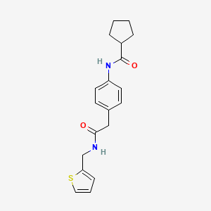 molecular formula C19H22N2O2S B6539366 N-[4-({[(thiophen-2-yl)methyl]carbamoyl}methyl)phenyl]cyclopentanecarboxamide CAS No. 1060268-04-3