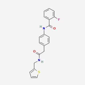 molecular formula C20H17FN2O2S B6539377 2-fluoro-N-[4-({[(thiophen-2-yl)methyl]carbamoyl}methyl)phenyl]benzamide CAS No. 1060337-13-4