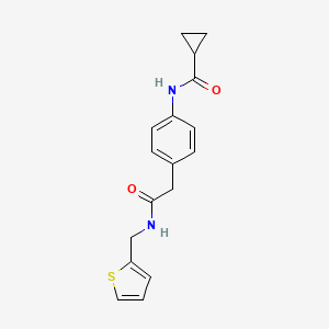 molecular formula C17H18N2O2S B6539381 N-[4-({[(thiophen-2-yl)methyl]carbamoyl}methyl)phenyl]cyclopropanecarboxamide CAS No. 1060268-10-1