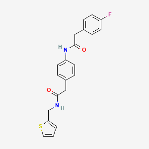 molecular formula C21H19FN2O2S B6539387 2-{4-[2-(4-fluorophenyl)acetamido]phenyl}-N-[(thiophen-2-yl)methyl]acetamide CAS No. 1060252-00-7