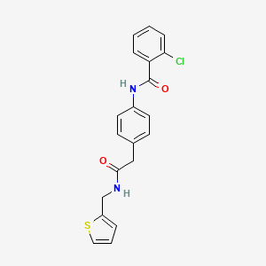 molecular formula C20H17ClN2O2S B6539423 2-chloro-N-[4-({[(thiophen-2-yl)methyl]carbamoyl}methyl)phenyl]benzamide CAS No. 1060313-15-6