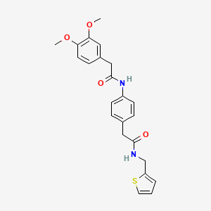 molecular formula C23H24N2O4S B6539450 2-{4-[2-(3,4-dimethoxyphenyl)acetamido]phenyl}-N-[(thiophen-2-yl)methyl]acetamide CAS No. 1060250-55-6