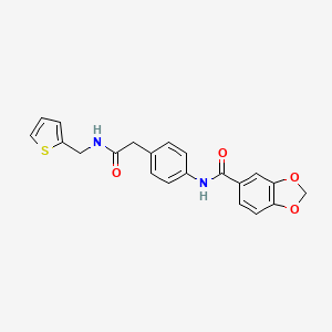 molecular formula C21H18N2O4S B6539453 N-[4-({[(thiophen-2-yl)methyl]carbamoyl}methyl)phenyl]-2H-1,3-benzodioxole-5-carboxamide CAS No. 1060313-51-0