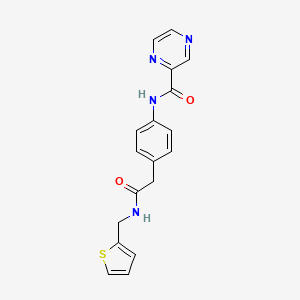molecular formula C18H16N4O2S B6539465 N-[4-({[(thiophen-2-yl)methyl]carbamoyl}methyl)phenyl]pyrazine-2-carboxamide CAS No. 1060356-40-2