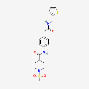 molecular formula C20H25N3O4S2 B6539504 1-methanesulfonyl-N-[4-({[(thiophen-2-yl)methyl]carbamoyl}methyl)phenyl]piperidine-4-carboxamide CAS No. 1060250-85-2