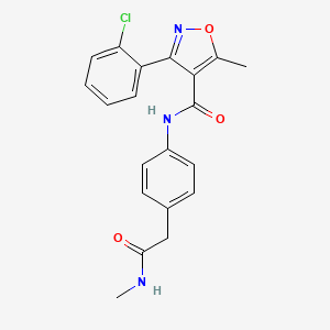 molecular formula C20H18ClN3O3 B6539535 3-(2-chlorophenyl)-5-methyl-N-{4-[(methylcarbamoyl)methyl]phenyl}-1,2-oxazole-4-carboxamide CAS No. 1060314-40-0