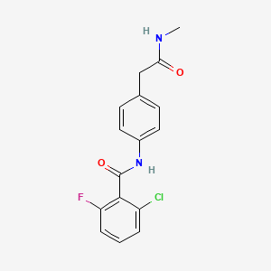 molecular formula C16H14ClFN2O2 B6539549 2-chloro-6-fluoro-N-{4-[(methylcarbamoyl)methyl]phenyl}benzamide CAS No. 1060251-50-4