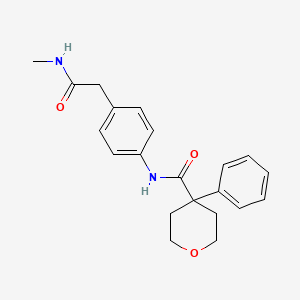 molecular formula C21H24N2O3 B6539643 N-{4-[(methylcarbamoyl)methyl]phenyl}-4-phenyloxane-4-carboxamide CAS No. 1060286-47-6