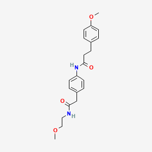 molecular formula C21H26N2O4 B6539661 N-(4-{[(2-methoxyethyl)carbamoyl]methyl}phenyl)-3-(4-methoxyphenyl)propanamide CAS No. 1060286-77-2
