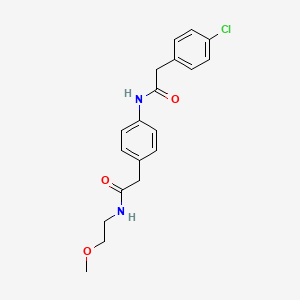 molecular formula C19H21ClN2O3 B6539663 2-{4-[2-(4-chlorophenyl)acetamido]phenyl}-N-(2-methoxyethyl)acetamide CAS No. 1060315-97-0