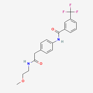 molecular formula C19H19F3N2O3 B6539676 N-(4-{[(2-methoxyethyl)carbamoyl]methyl}phenyl)-3-(trifluoromethyl)benzamide CAS No. 1060286-87-4