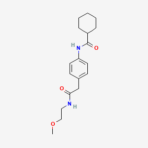 molecular formula C18H26N2O3 B6539681 N-(4-{[(2-methoxyethyl)carbamoyl]methyl}phenyl)cyclohexanecarboxamide CAS No. 1060316-15-5