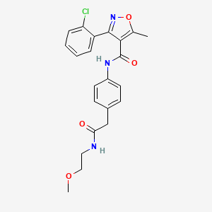 molecular formula C22H22ClN3O4 B6539682 3-(2-chlorophenyl)-N-(4-{[(2-methoxyethyl)carbamoyl]methyl}phenyl)-5-methyl-1,2-oxazole-4-carboxamide CAS No. 1060286-92-1