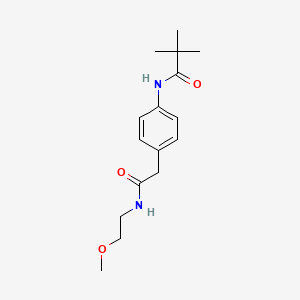 molecular formula C16H24N2O3 B6539684 N-(4-{[(2-methoxyethyl)carbamoyl]methyl}phenyl)-2,2-dimethylpropanamide CAS No. 1060316-21-3