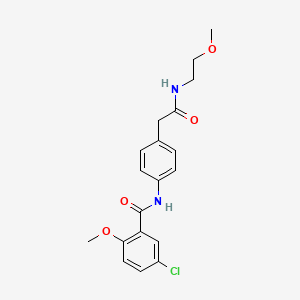 molecular formula C19H21ClN2O4 B6539688 5-chloro-2-methoxy-N-(4-{[(2-methoxyethyl)carbamoyl]methyl}phenyl)benzamide CAS No. 1060252-93-8