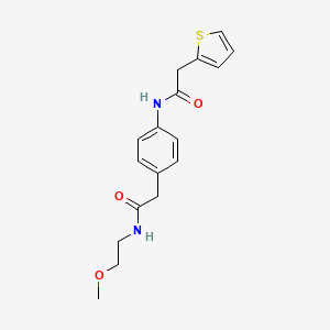N-(2-methoxyethyl)-2-{4-[2-(thiophen-2-yl)acetamido]phenyl}acetamide