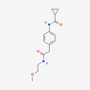 molecular formula C15H20N2O3 B6539696 N-(4-{[(2-methoxyethyl)carbamoyl]methyl}phenyl)cyclopropanecarboxamide CAS No. 1060361-80-9