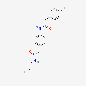 molecular formula C19H21FN2O3 B6539701 2-{4-[2-(4-fluorophenyl)acetamido]phenyl}-N-(2-methoxyethyl)acetamide CAS No. 1060316-31-5