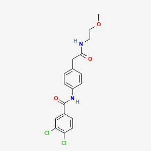 molecular formula C18H18Cl2N2O3 B6539726 3,4-dichloro-N-(4-{[(2-methoxyethyl)carbamoyl]methyl}phenyl)benzamide CAS No. 1060253-17-9