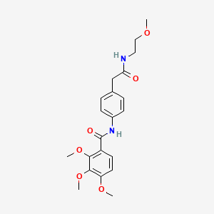 molecular formula C21H26N2O6 B6539730 2,3,4-trimethoxy-N-(4-{[(2-methoxyethyl)carbamoyl]methyl}phenyl)benzamide CAS No. 1060362-55-1