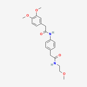 molecular formula C21H26N2O5 B6539771 2-{4-[2-(3,4-dimethoxyphenyl)acetamido]phenyl}-N-(2-methoxyethyl)acetamide CAS No. 1060316-90-6