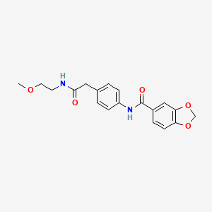 molecular formula C19H20N2O5 B6539779 N-(4-{[(2-methoxyethyl)carbamoyl]methyl}phenyl)-2H-1,3-benzodioxole-5-carboxamide CAS No. 1060363-71-4