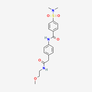 molecular formula C20H25N3O5S B6539794 4-(dimethylsulfamoyl)-N-(4-{[(2-methoxyethyl)carbamoyl]methyl}phenyl)benzamide CAS No. 1060287-96-8