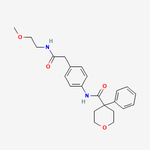 N-(4-{[(2-methoxyethyl)carbamoyl]methyl}phenyl)-4-phenyloxane-4-carboxamide