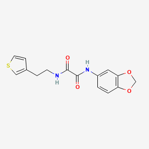 molecular formula C15H14N2O4S B6539930 N-(2H-1,3-benzodioxol-5-yl)-N'-[2-(thiophen-3-yl)ethyl]ethanediamide CAS No. 1060307-10-9