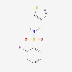 molecular formula C11H10FNO2S2 B6539976 2-fluoro-N-[(thiophen-3-yl)methyl]benzene-1-sulfonamide CAS No. 1060229-59-5