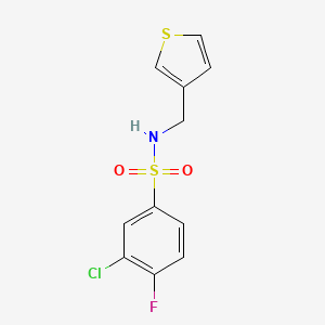 3-chloro-4-fluoro-N-[(thiophen-3-yl)methyl]benzene-1-sulfonamide