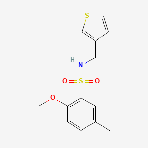 molecular formula C13H15NO3S2 B6540023 2-methoxy-5-methyl-N-[(thiophen-3-yl)methyl]benzene-1-sulfonamide CAS No. 1060352-86-4
