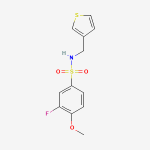 molecular formula C12H12FNO3S2 B6540028 3-fluoro-4-methoxy-N-[(thiophen-3-yl)methyl]benzene-1-sulfonamide CAS No. 1060309-94-5