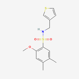 molecular formula C14H17NO3S2 B6540039 2-methoxy-4,5-dimethyl-N-[(thiophen-3-yl)methyl]benzene-1-sulfonamide CAS No. 1060282-53-2
