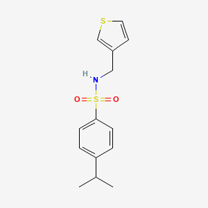 molecular formula C14H17NO2S2 B6540053 4-(propan-2-yl)-N-[(thiophen-3-yl)methyl]benzene-1-sulfonamide CAS No. 1060282-63-4