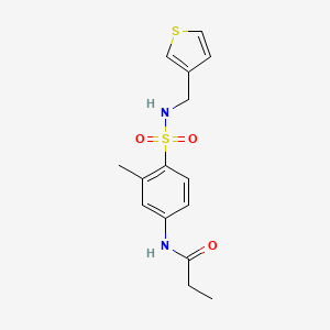 molecular formula C15H18N2O3S2 B6540072 N-(3-methyl-4-{[(thiophen-3-yl)methyl]sulfamoyl}phenyl)propanamide CAS No. 1060282-74-7