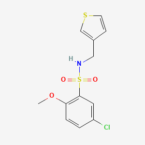 molecular formula C12H12ClNO3S2 B6540075 5-chloro-2-methoxy-N-[(thiophen-3-yl)methyl]benzene-1-sulfonamide CAS No. 1060353-36-7