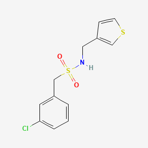 molecular formula C12H12ClNO2S2 B6540095 1-(3-chlorophenyl)-N-[(thiophen-3-yl)methyl]methanesulfonamide CAS No. 1060246-15-2