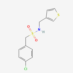 molecular formula C12H12ClNO2S2 B6540104 1-(4-chlorophenyl)-N-[(thiophen-3-yl)methyl]methanesulfonamide CAS No. 1060329-26-1