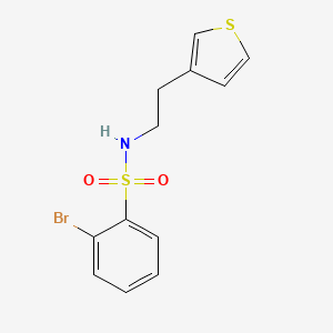 molecular formula C12H12BrNO2S2 B6540108 2-bromo-N-[2-(thiophen-3-yl)ethyl]benzene-1-sulfonamide CAS No. 1060246-37-8