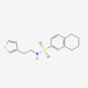 molecular formula C16H19NO2S2 B6540117 N-[2-(thiophen-3-yl)ethyl]-5,6,7,8-tetrahydronaphthalene-2-sulfonamide CAS No. 1060329-96-5