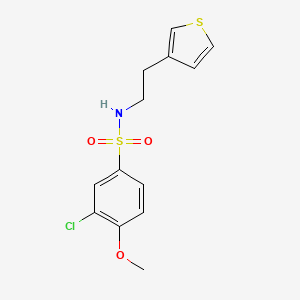 molecular formula C13H14ClNO3S2 B6540129 3-chloro-4-methoxy-N-[2-(thiophen-3-yl)ethyl]benzene-1-sulfonamide CAS No. 1060261-99-5