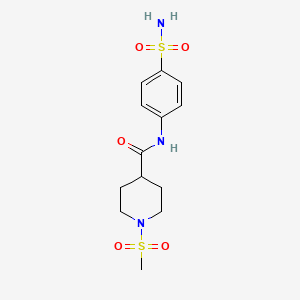 1-methanesulfonyl-N-(4-sulfamoylphenyl)piperidine-4-carboxamide