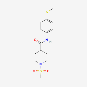 molecular formula C14H20N2O3S2 B6540169 1-methanesulfonyl-N-[4-(methylsulfanyl)phenyl]piperidine-4-carboxamide CAS No. 1021215-42-8