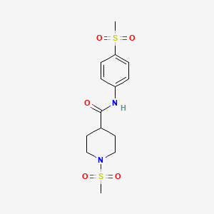 molecular formula C14H20N2O5S2 B6540175 1-methanesulfonyl-N-(4-methanesulfonylphenyl)piperidine-4-carboxamide CAS No. 1021266-13-6