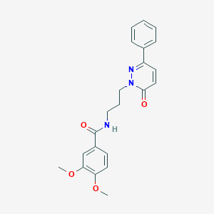 molecular formula C22H23N3O4 B6540181 3,4-dimethoxy-N-[3-(6-oxo-3-phenyl-1,6-dihydropyridazin-1-yl)propyl]benzamide CAS No. 1021223-91-5