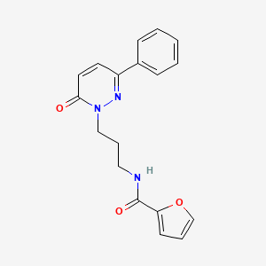 molecular formula C18H17N3O3 B6540188 N-[3-(6-oxo-3-phenyl-1,6-dihydropyridazin-1-yl)propyl]furan-2-carboxamide CAS No. 1021224-02-1