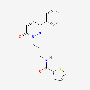 molecular formula C18H17N3O2S B6540196 N-[3-(6-oxo-3-phenyl-1,6-dihydropyridazin-1-yl)propyl]thiophene-2-carboxamide CAS No. 1021266-16-9