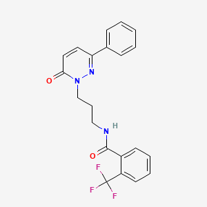molecular formula C21H18F3N3O2 B6540204 N-[3-(6-oxo-3-phenyl-1,6-dihydropyridazin-1-yl)propyl]-2-(trifluoromethyl)benzamide CAS No. 1040668-77-6