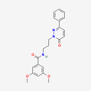 molecular formula C22H23N3O4 B6540206 3,5-dimethoxy-N-[3-(6-oxo-3-phenyl-1,6-dihydropyridazin-1-yl)propyl]benzamide CAS No. 1021266-17-0